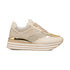 Sneakers beige e oro da donna con zeppa 4 cm Lora Ferres, Donna, SKU w014002092, Immagine 0